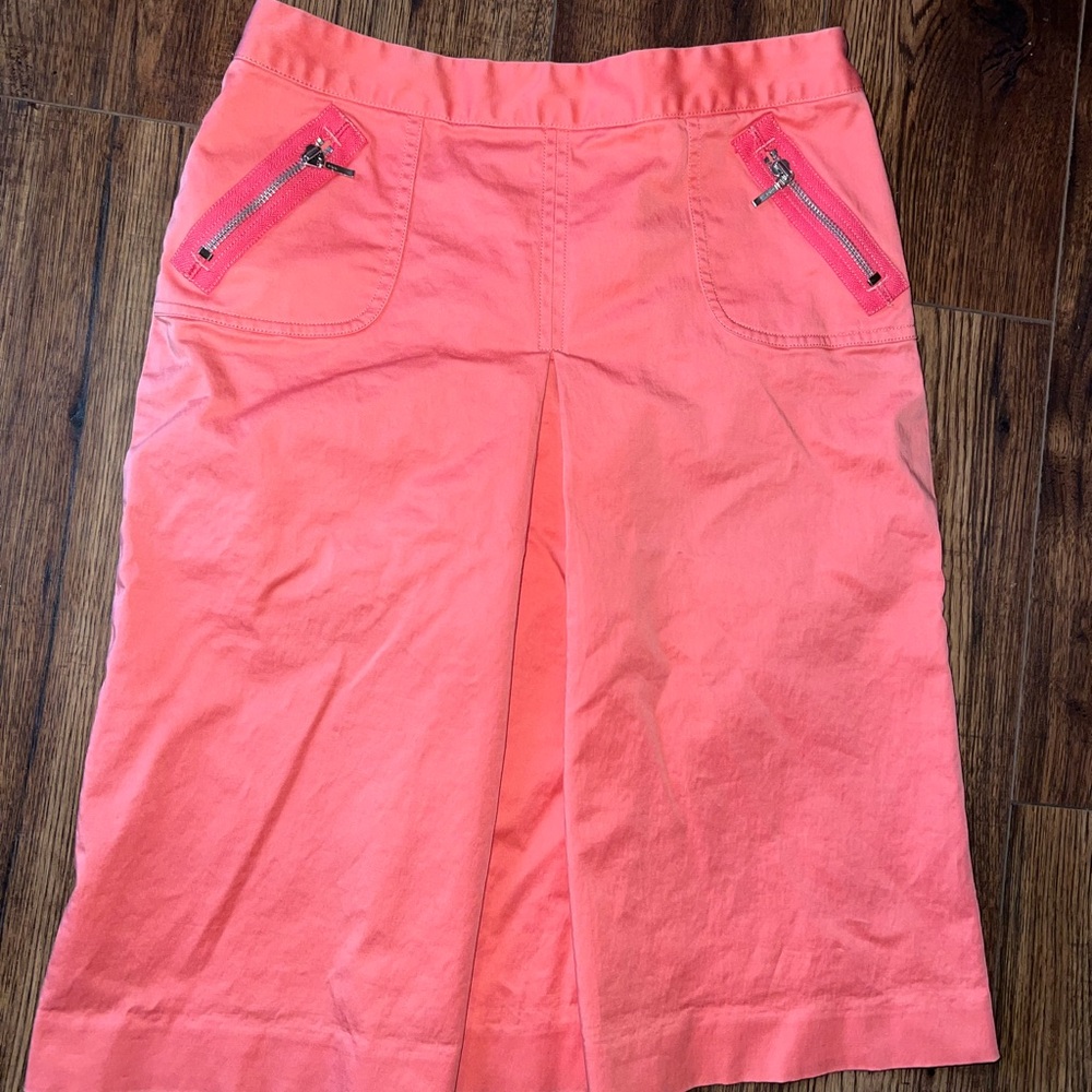 Banana Republic Coral Skirt Zipper Pockets Sz 2